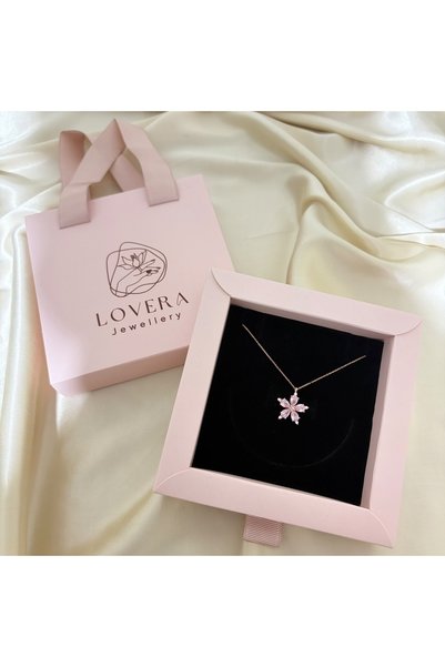Lovera Jewellery 925 Ayar Gümüş Çantalı Hediye Kutulu Sertifikalı Rose Renk P...