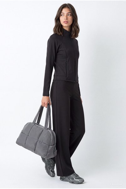 PAULMARK Kadın Yüksek Wide Leg Spor Tayt Pantolon