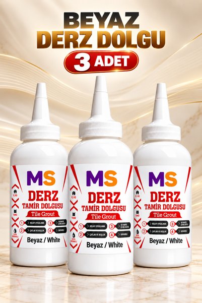 Monosepet 3 Adet Beyaz Hazır Derz Arası Tamir Dolgusu 220 Gr Fayans Seramik M...