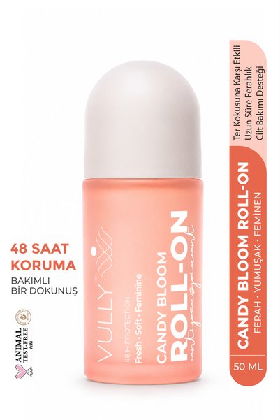 VULLY Candy Bloom Kadın Roll-On 50 ml – Alkolsüz, 48 Saat Koruma, Koltuk Altı...