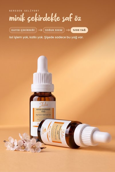 Tala Kayısı Çekirdeği Yağı %100 Saf Ve Doğal Soğuk Sıkım 20 Ml