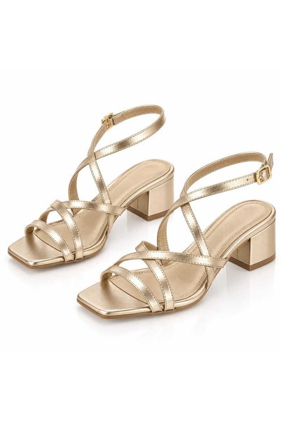 SOLEILIA Women's Cross Sandals Heel Height 4 cm
