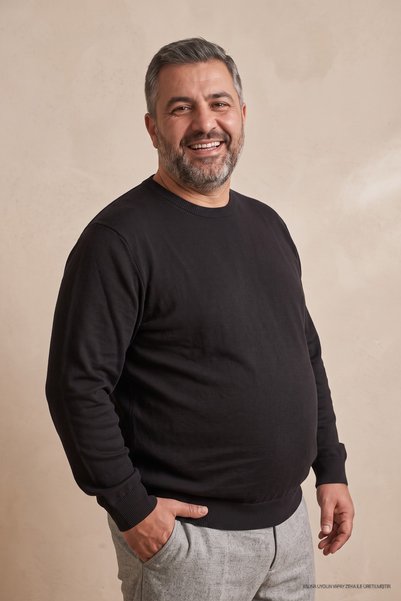 Maccali Hanorac din tricot negru, larg, basic, pentru bărbați, mărime mare