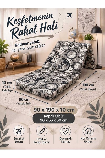 Mor Minder Katlanır Yer Yatağı Tek Kişilik Sünger Minder Yatak 90x190X 10 cm ...