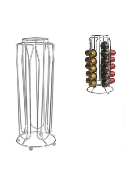 Generic Brand Suport Metalic pentru 30 de Capsule de Cafea 9,5x25 cm pentru Depozitare /1215476