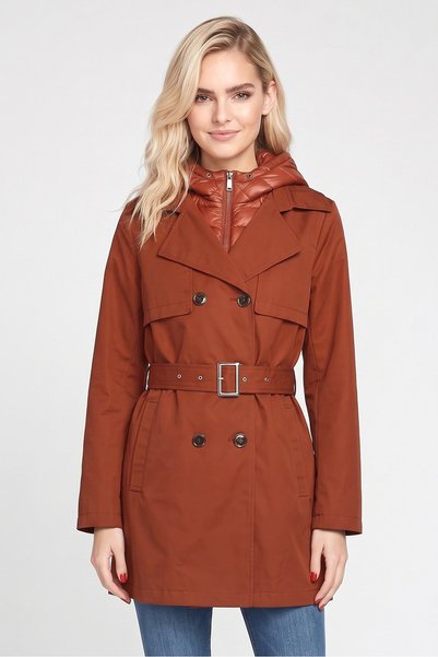 Sam Edelman Women Solid Trench Coat, Rust