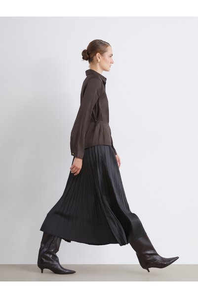 LC Waikiki TWO MT SHOP QUALITY LCW Modest Black Satin Straight Midi Skirt for...