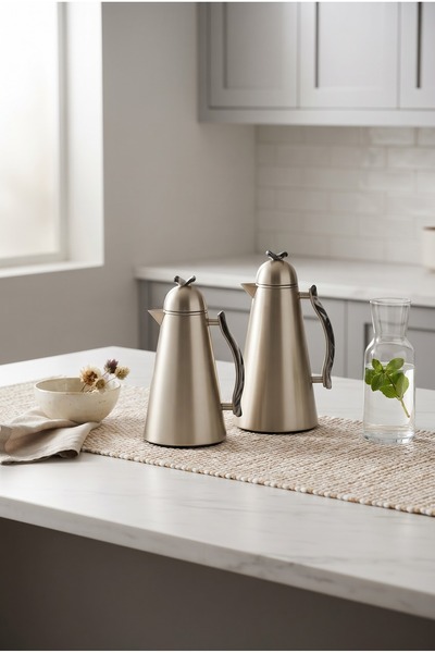 Generic Brand Tramss Tea and Coffee Set Stainless Steel 1 + 0.7 Liter Matte S...