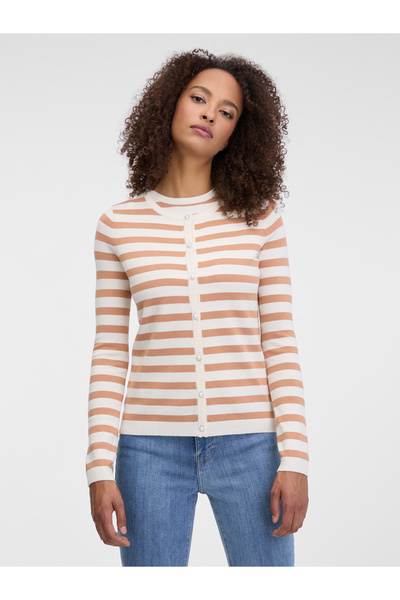 ORSAY - Cardigan cu dungi pentru femei, maro deschis