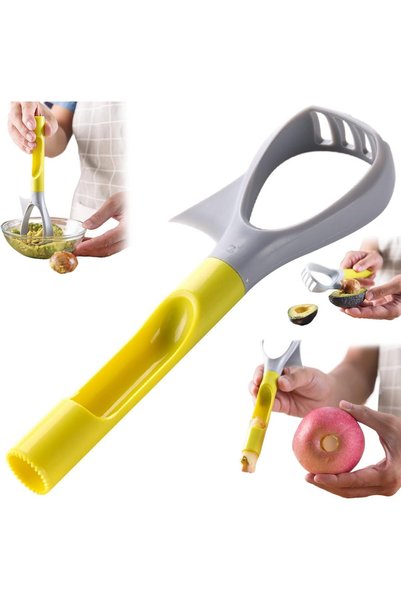 Generic مقشرة أفوكادو 3 في 1، أداة متعددة الوظائف لتقطيع الأفوكادو وإزالة الن...