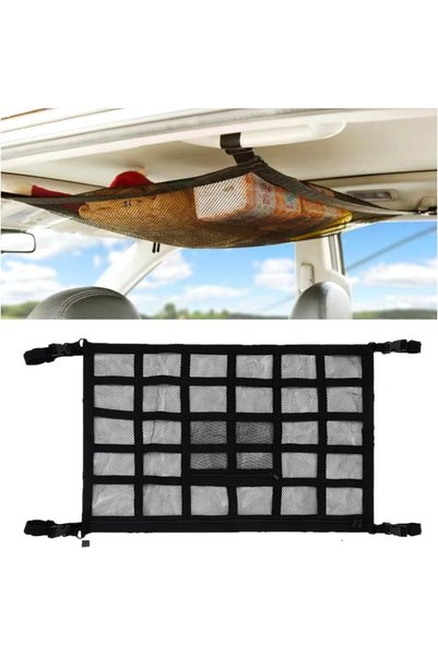 Generic Heavy Duty Car Ceiling Cargo Net Organizer 30"x21" - Double Layer Mes...