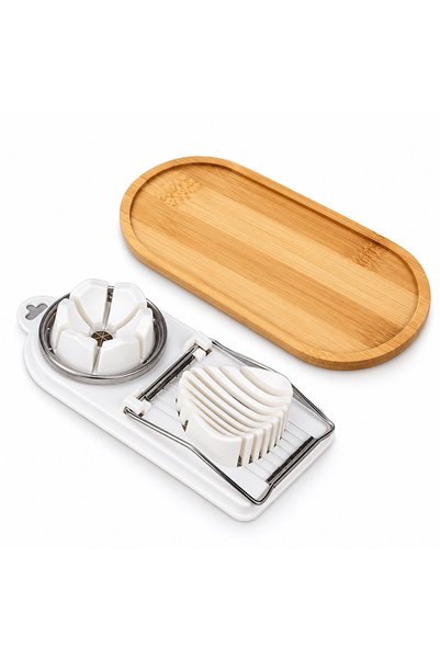Busstier Good Morning Table – Egg Slicer and Bamboo Serving Tray Set