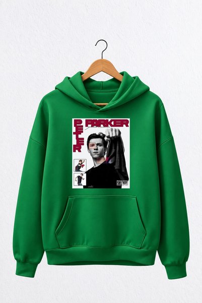 Vordevia Premium Oversized Hooded 3-Ply Cotton Sweatshirt with Peter Parker P...