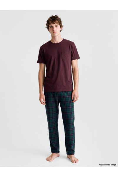 LC Waikiki Trendy Picks from Kübra Butik: Checked, Embroidered Men's Pajama B...