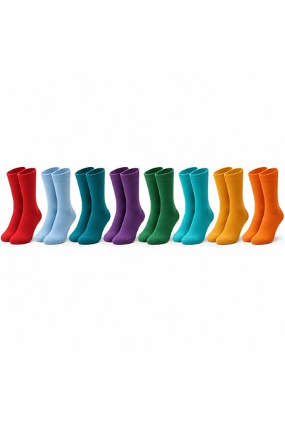 WomanAndKids Wak Unisex Colorful Socks Set of 8 Daily Comfortable Flexible Lo...