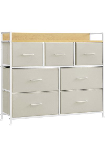OEM Comoda cu 7 sertare textile, cadru metalic si blat din PAL, design indust...