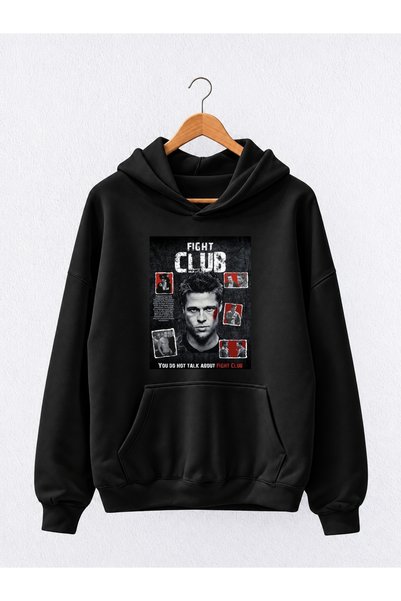 Vordevia Φούτερ Premium oversized με κουκούλα και τύπωμα «Fight Club», από βα...