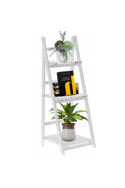 OEM Biblioteca pliabila din lemn, 3 rafturi, 42x109x39 cm, alb