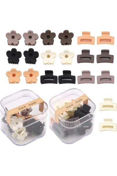 Generic Small Hair Claw Clips Women,20Pcs Mini Claw Clips Flowers and Rectang...