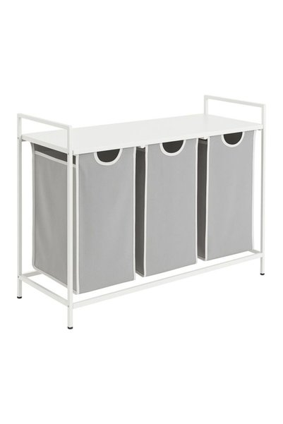 Relaxdays Laundry sorter with 3 bags and shelf