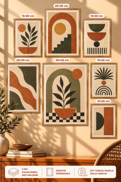 UNT 7-Piece Frame-Looking Modern Painting Set |   Retro & Pop Art |   Living ...