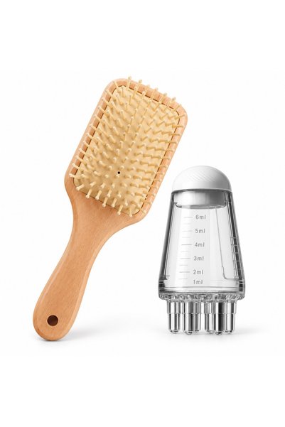 Busstier Hair Ritual – Bamboo Hairbrush and Hair Care Applicator Set