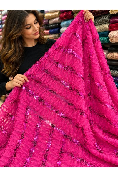 MEKİK MANİFATURA FRINGED, SEQUINED FABRIC—SPARKLY FABRIC FOR EVENING GOWNS AN...