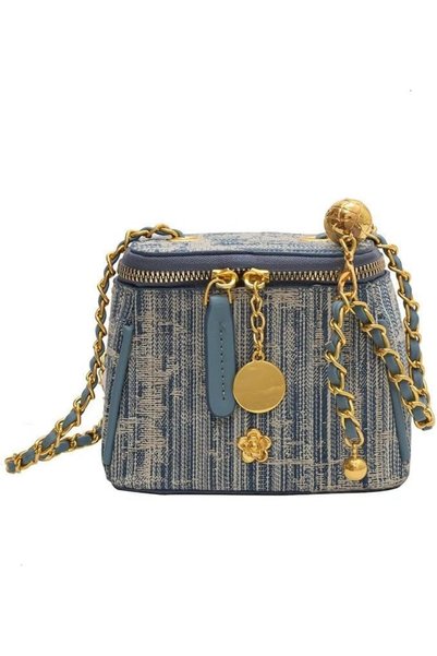 Generic Mini Denim Chain Bag for Women, Bucket Handbag, Small Crossbody Mini ...