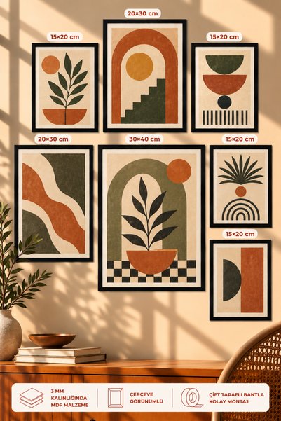 UNT 7-Piece Frame-Looking Modern Painting Set |   Retro & Pop Art |   Living ...