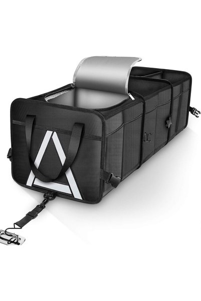 Generic Durable Car Organizer Trunk with Insulation Cooler Bag, Foldable on-B...