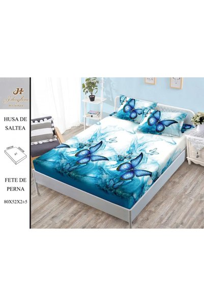 Pucioasa Cearșaf din material Finet cu elastic + 2 fațe de pernă 180x200 - HG262