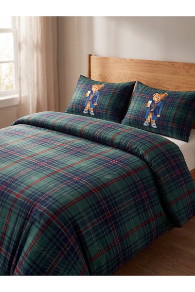 LC Waikiki LCW HOME Assorted Teddy Bear Print Double-Size Bedding Set, 100% C...