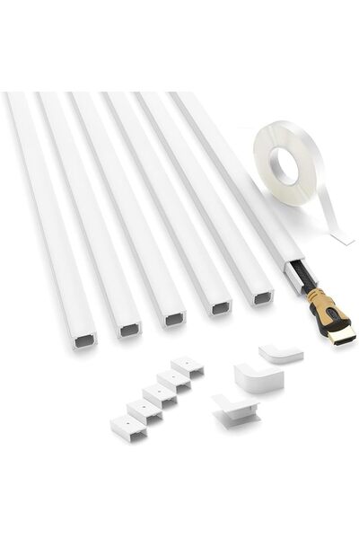 HASTHIP ® 6 Pack Cord Hider 15.7 Inches Cable Raceway,Connectable PVC Wire Co...
