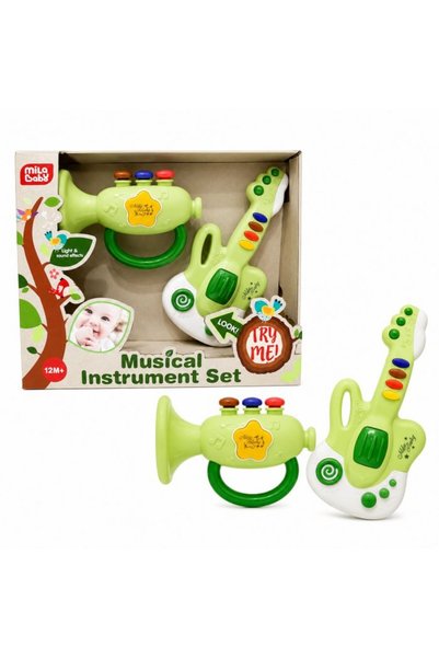 Avaleea Children's Musical Set with Electric Guitar and Trumpet, Toy Instrume...
