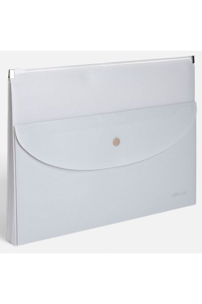 CATIANO Mapa A4 Soft Touch Gri cu Fermoar si Capsa 32x24,5cm