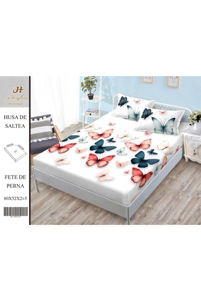 Pucioasa Cuvertură de pat de la Finet cu elastic + 2 fațe de pernă 180x200 - ...