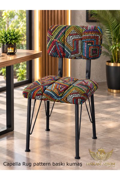 BY HAKAN AŞKIN Capella Tekli Sırtlı Novoline Rug Pattern 42x42 cm