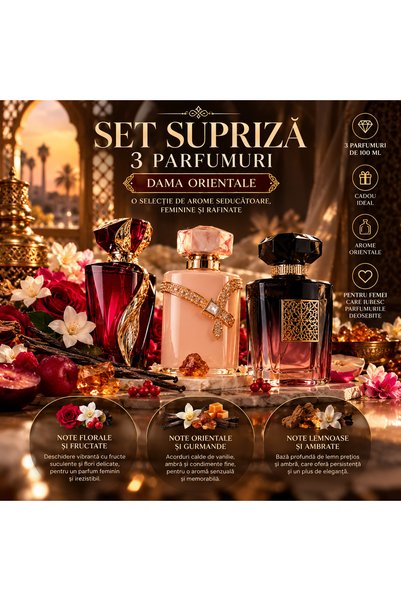 Generic Brand Set 3 Parfumuri Femei, Note Florale, Dulci si Lemnoase, Arome O...