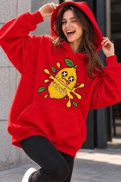 ArtYus Fun Lemon Character Printed Unisex Oversized Hoodie – Relaxed Casual S...