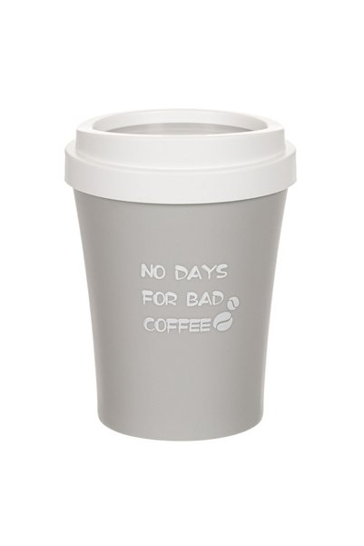 CATIANO Cos de Gunoi Gri cu Capac pentru Birou Ø16x21cm - 2.2L