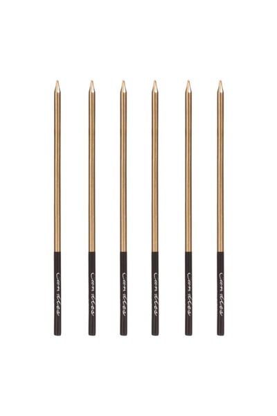 CATIANO Lumanari Zi de Nastere Auriu Metalizat Negre 15cm - 6buc