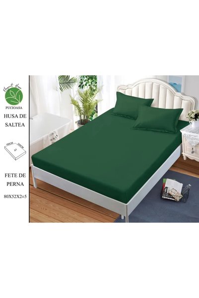 Pucioasa Cearșaf din material Finet cu elastic + 2 fațe de pernă 180x200, ver...
