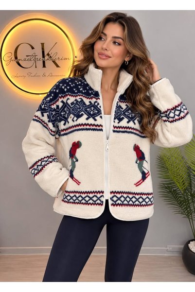 GAMZELİRENKLERİM LUXURY FASHION & ACCESSORIES سترة شتوية نسائية من قماش الصوف...