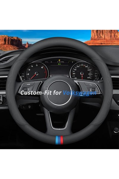 Generic Custom Fit Volkswagen Steering Wheel Cover Premium Leather Car Steeri...
