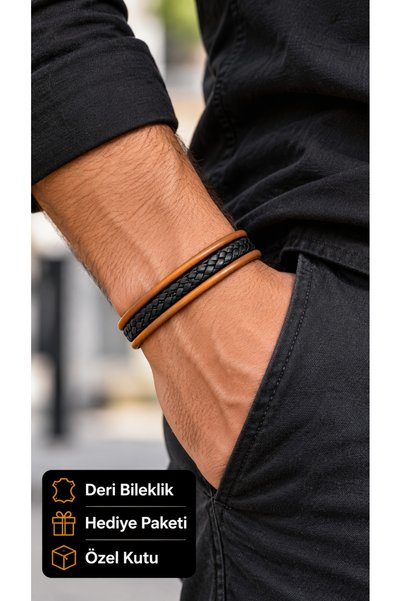 HER ŞEY NOTA www.herseynota.com Mavrenis Arvessa Orange and Black Leather Men...
