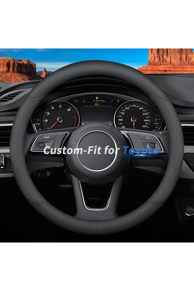Generic Custom-Fit Premium Leather Steering Wheel Cover for Toyota - Non-Slip...