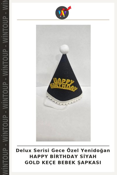 Wintoup Deluxe Series Party Accessory: Special Newborn "HAPPY BIRTHDAY" BLACK...