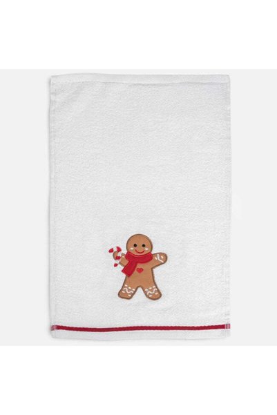SHOPIENS Prosop alb cu model de turtă dulce, 30x50 cm, Shopiens®