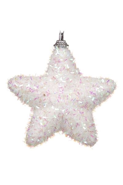 SHOPIENS Ornament brad de Craciun din spuma stea sclipici irizat 9 cm Shopiens®