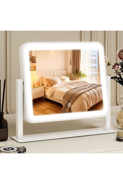 Generic مرآة تجميل مضاءة، مرآة مكياج LED مقاس 14×12 بوصة، مرآة تجميل مضاءة لل...